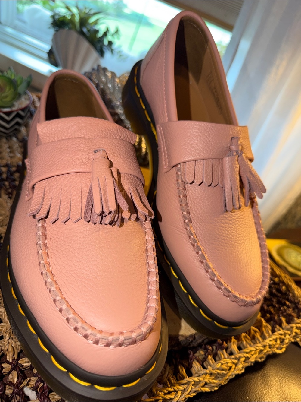 Dr. Martens Adrian Virginia Leather Tassel Loafers Pink Women’s Size 9